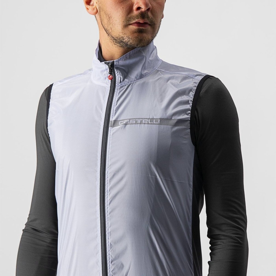 Silver Grey / Dark Grey Men Castelli SQUADRA STRETCH Vest | 160248-DSJ