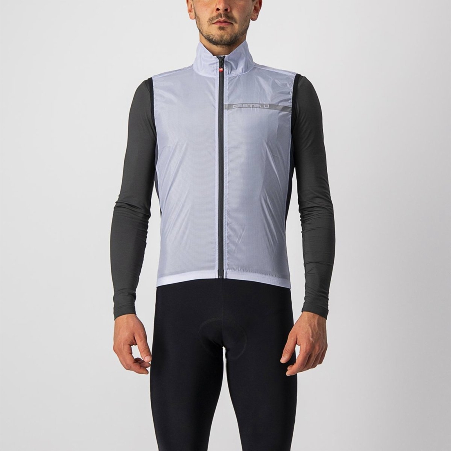 Silver Grey / Dark Grey Men Castelli SQUADRA STRETCH Vest | 160248-DSJ