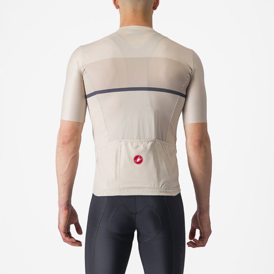 Silver / Blue Men Castelli TRADIZIONE Jersey | 596218-HXJ