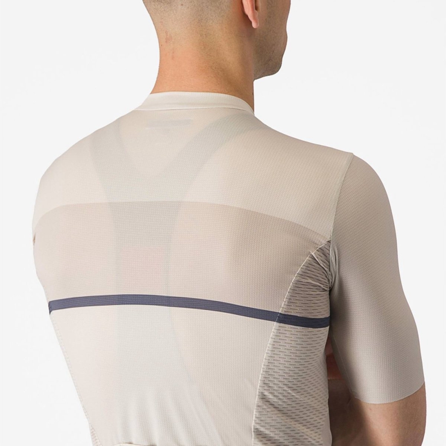 Silver / Blue Men Castelli TRADIZIONE Jersey | 596218-HXJ