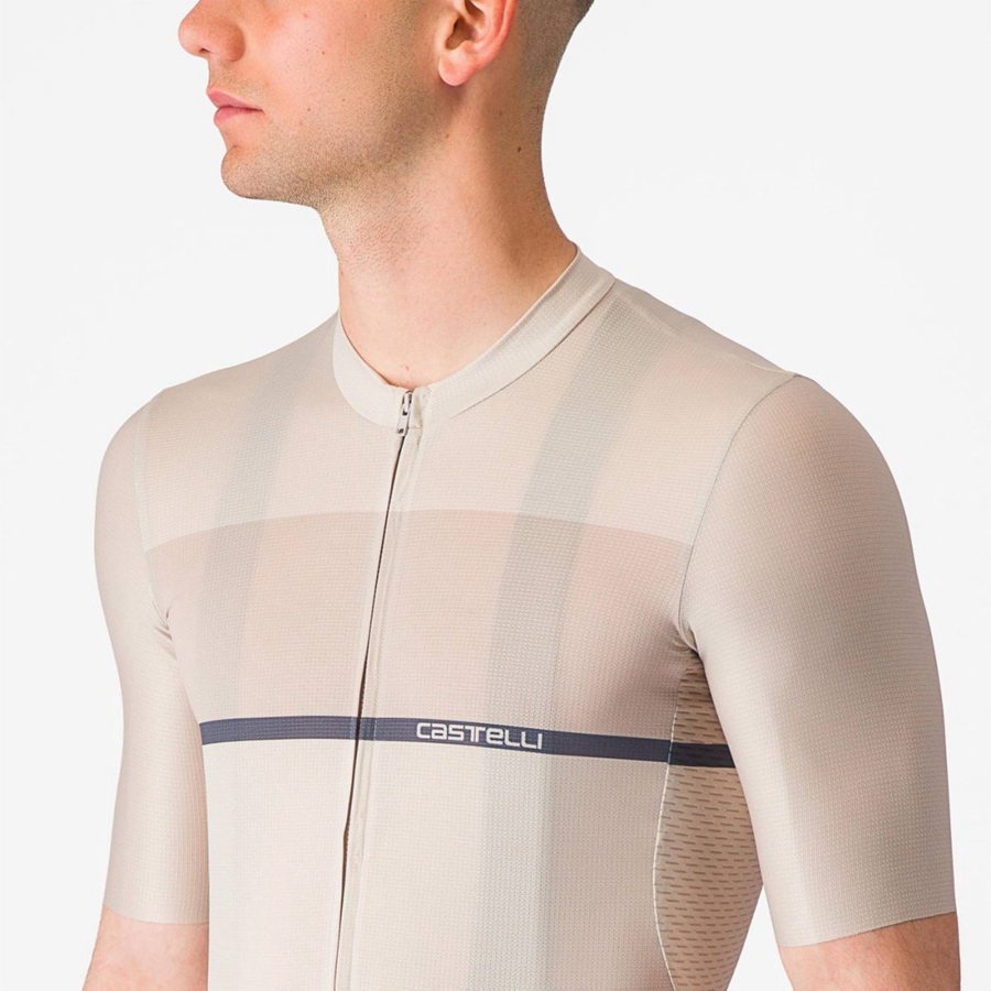 Silver / Blue Men Castelli TRADIZIONE Jersey | 596218-HXJ