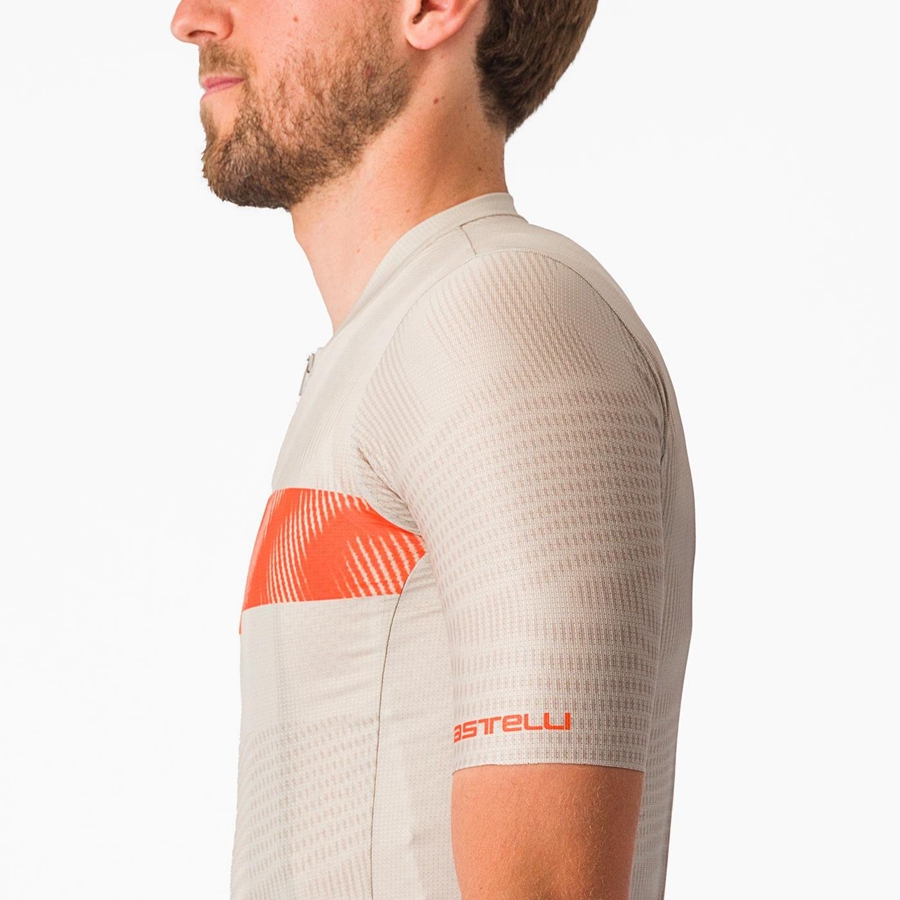 Silver / Orange Red Men Castelli UNLIMITED ENDURANCE Jersey | 842513-YBV