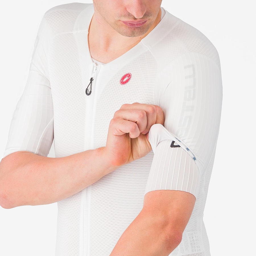 White Blue Men Castelli SANREMO BTW X2 Speedsuits | 402183-KOH