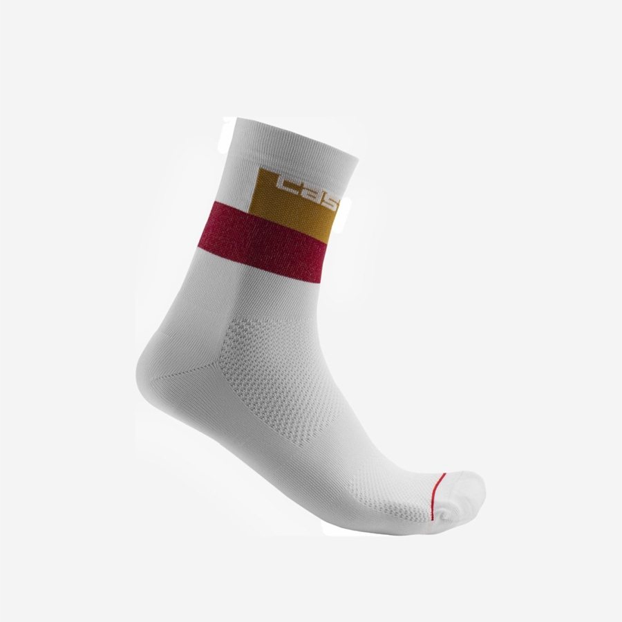 White Men Castelli BLOCCO 15 Socks | 867934-LJY