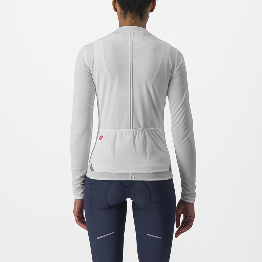 White Women Castelli ANIMA 4 LONG SLEEVE Jersey | 037249-TSG