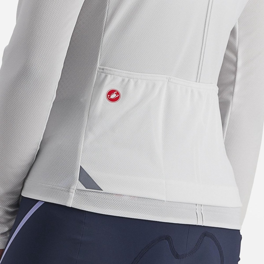 White Women Castelli ANIMA 4 LONG SLEEVE Jersey | 037249-TSG