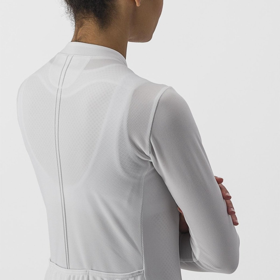 White Women Castelli ANIMA 4 LONG SLEEVE Jersey | 037249-TSG