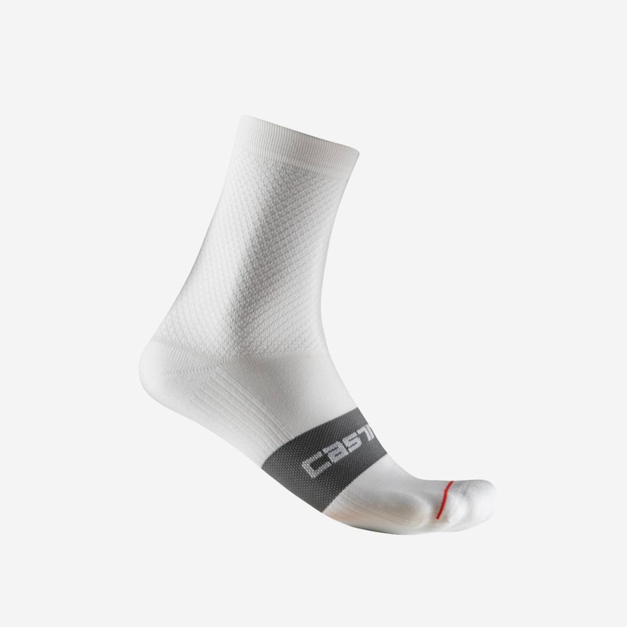 White Women Castelli ESPRESSO W 12 Socks | 481602-QPI