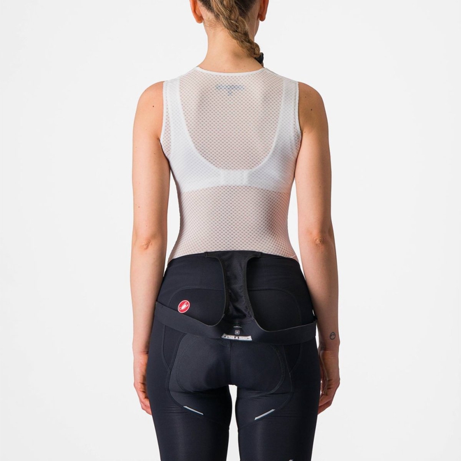 White Women Castelli PRO MESH W SLEEVELESS Base Layer | 273854-KEW