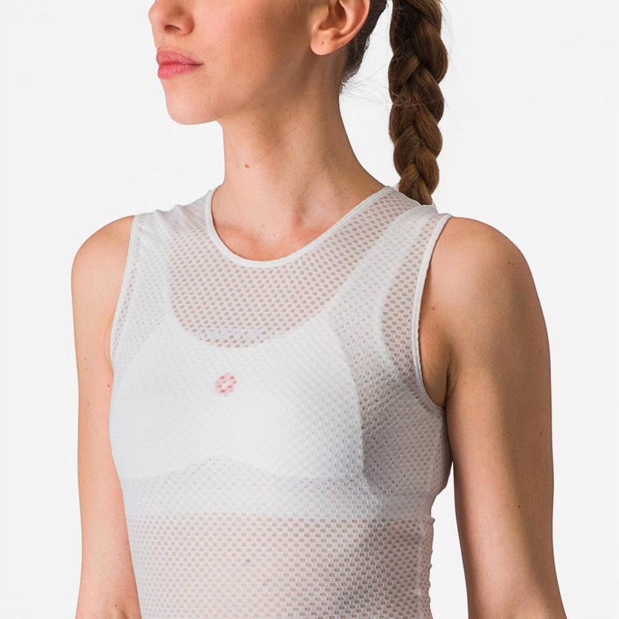 White Women Castelli PRO MESH W SLEEVELESS Base Layer | 273854-KEW