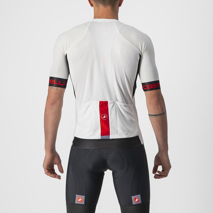 White / Black / Red Men Castelli ENTRATA VI Jersey | 790213-YRF