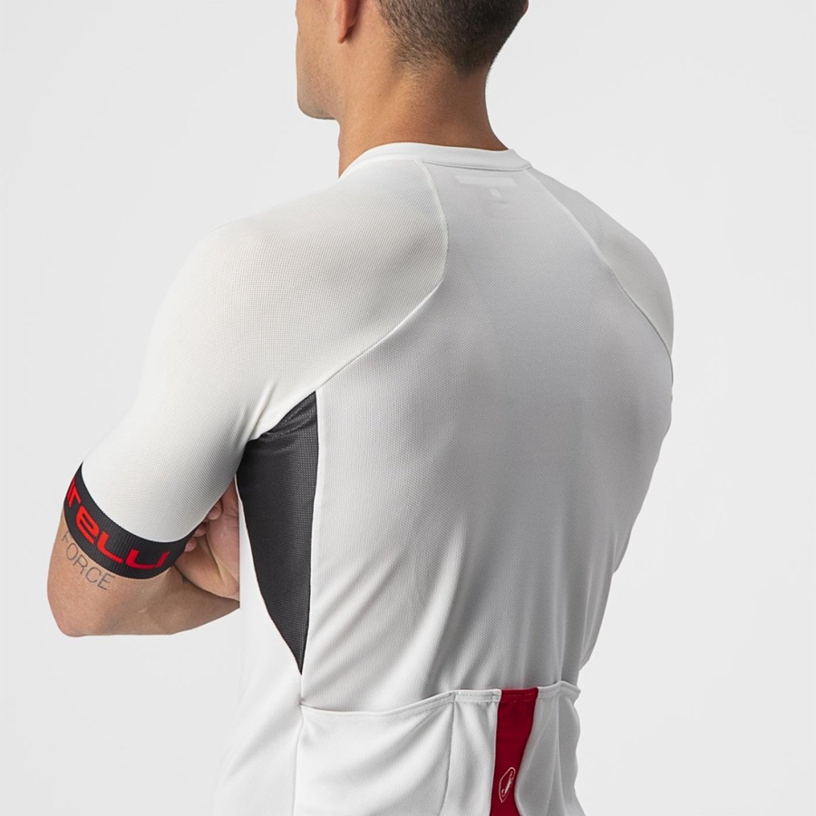 White / Black / Red Men Castelli ENTRATA VI Jersey | 790213-YRF