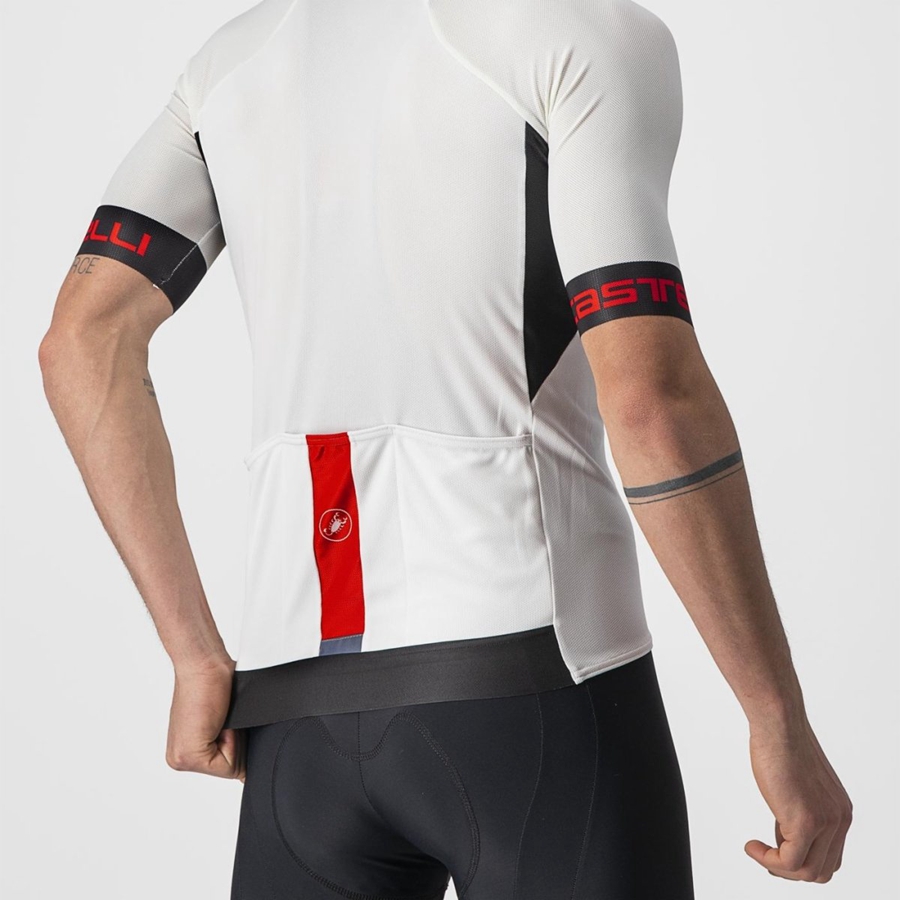 White / Black / Red Men Castelli ENTRATA VI Jersey | 790213-YRF