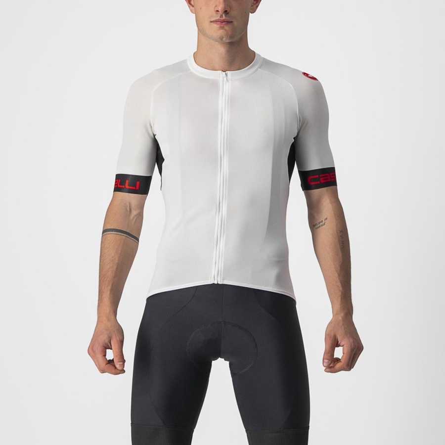 White / Black / Red Men Castelli ENTRATA VI Jersey | 790213-YRF