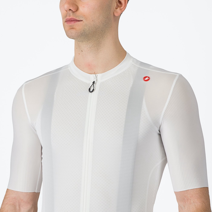 White / Dark Grey Men Castelli ESPRESSO Jersey | 834016-HEU