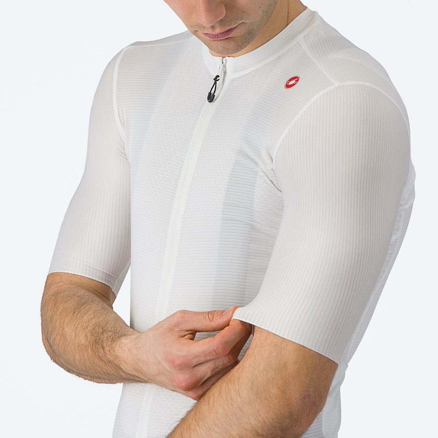 White / Dark Grey Men Castelli ESPRESSO Jersey | 834016-HEU