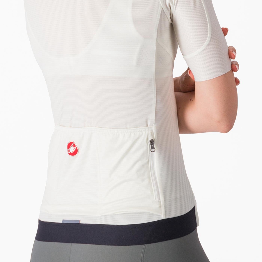 White / Dark Grey Women Castelli ESPRESSO W Jersey | 249307-LEV