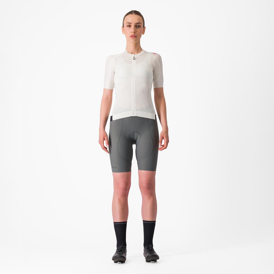 White / Dark Grey Women Castelli ESPRESSO W Jersey | 249307-LEV