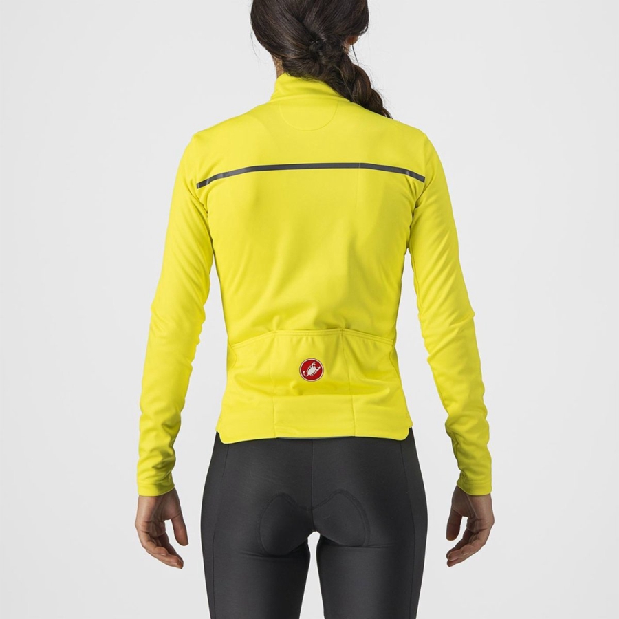 Yellow / Dark Grey Women Castelli SINERGIA 2 FZ Jersey | 289137-YDP