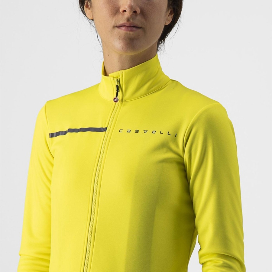 Yellow / Dark Grey Women Castelli SINERGIA 2 FZ Jersey | 289137-YDP