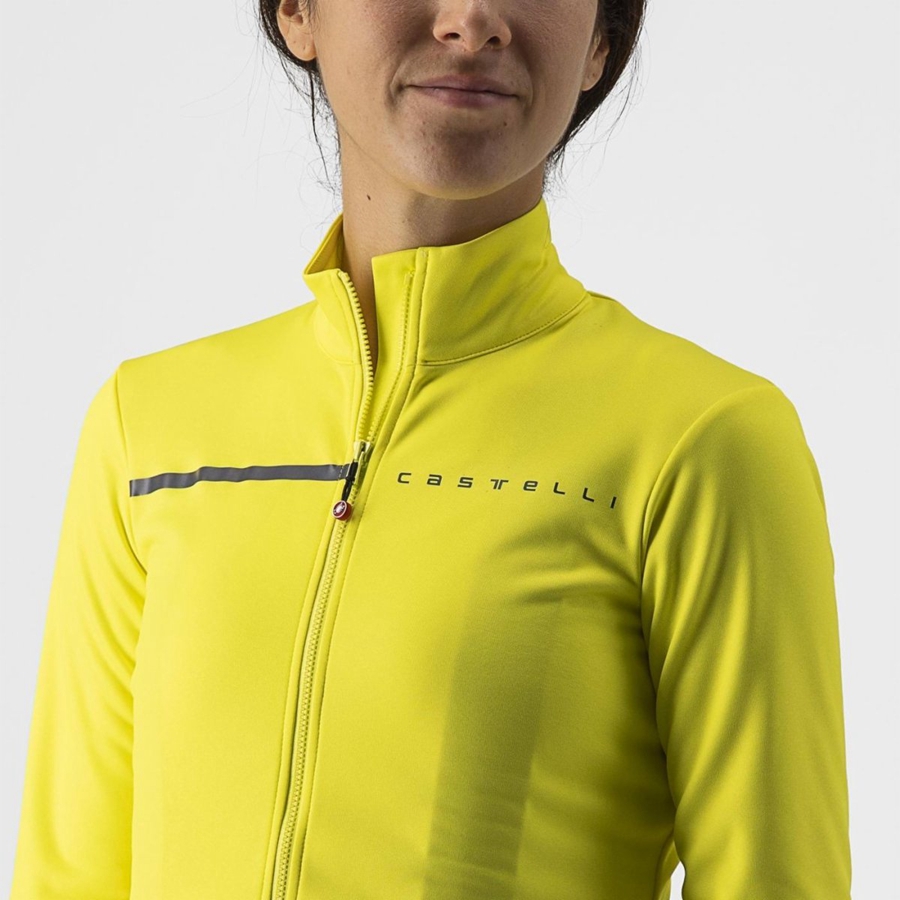 Yellow / Dark Grey Women Castelli SINERGIA 2 FZ Jersey | 289137-YDP