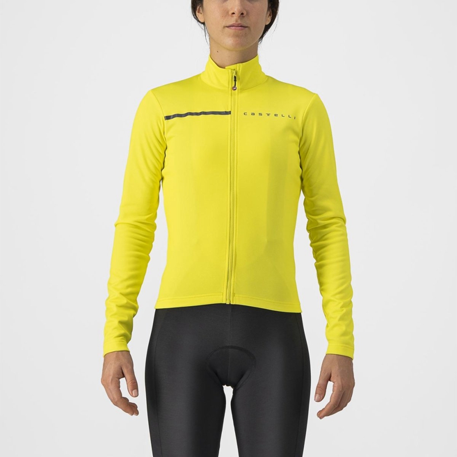 Yellow / Dark Grey Women Castelli SINERGIA 2 FZ Jersey | 289137-YDP